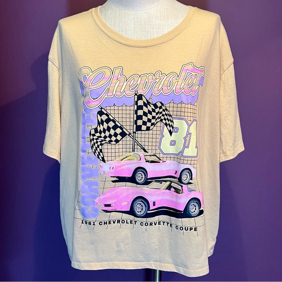 Chemistry Corvette T-Shirt 1981 Yellow/Pink/Purple - Picture 1 of 3